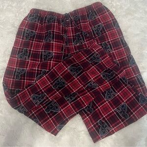 Saddlebred Red and Black Plaid Men's PJ Pants With Dog Design Sz Medium